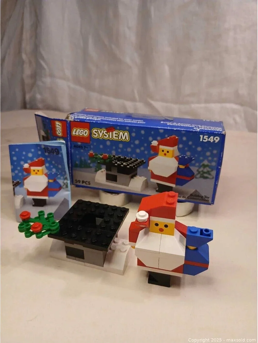 LEGO 1549 Santa and Chimney Vintage 1992 System Christmas Seasonal 59 Pcs CIB